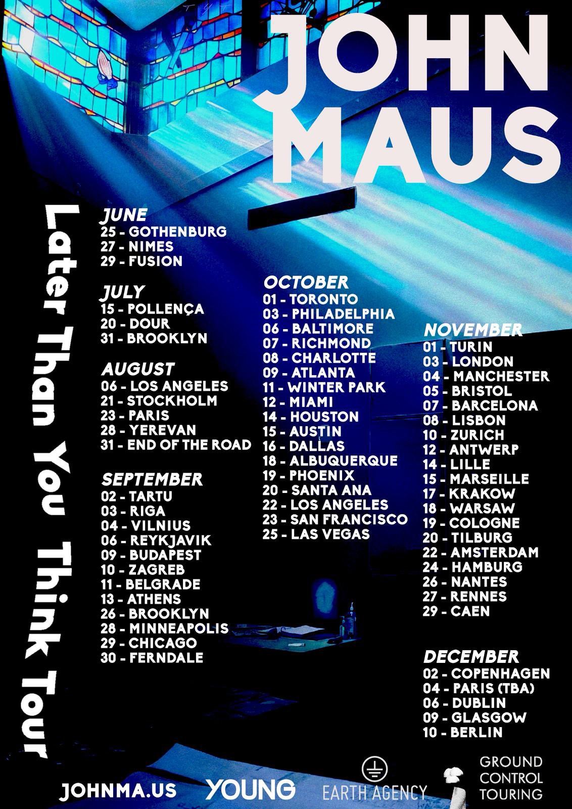 John Maus Later Than You Think Tour Poster 2026